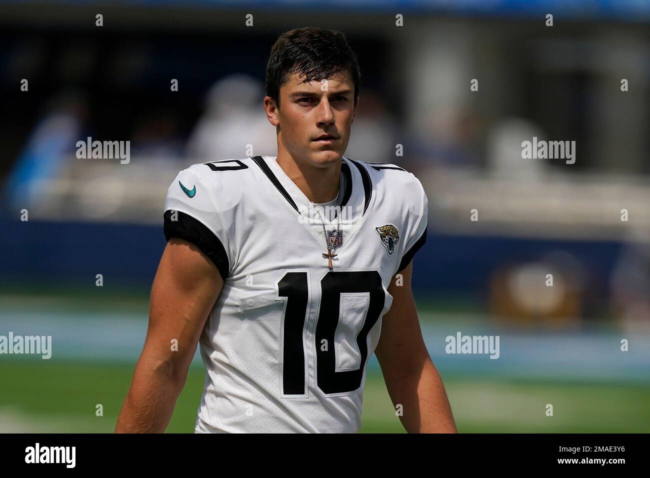 Jacksonville Jaguars place kicker Riley Patterson (10) in action