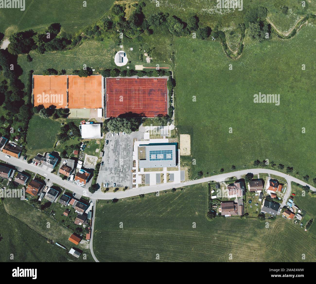 Rottweil, Germany. 19th July, 2018. A sports facility and a tennis