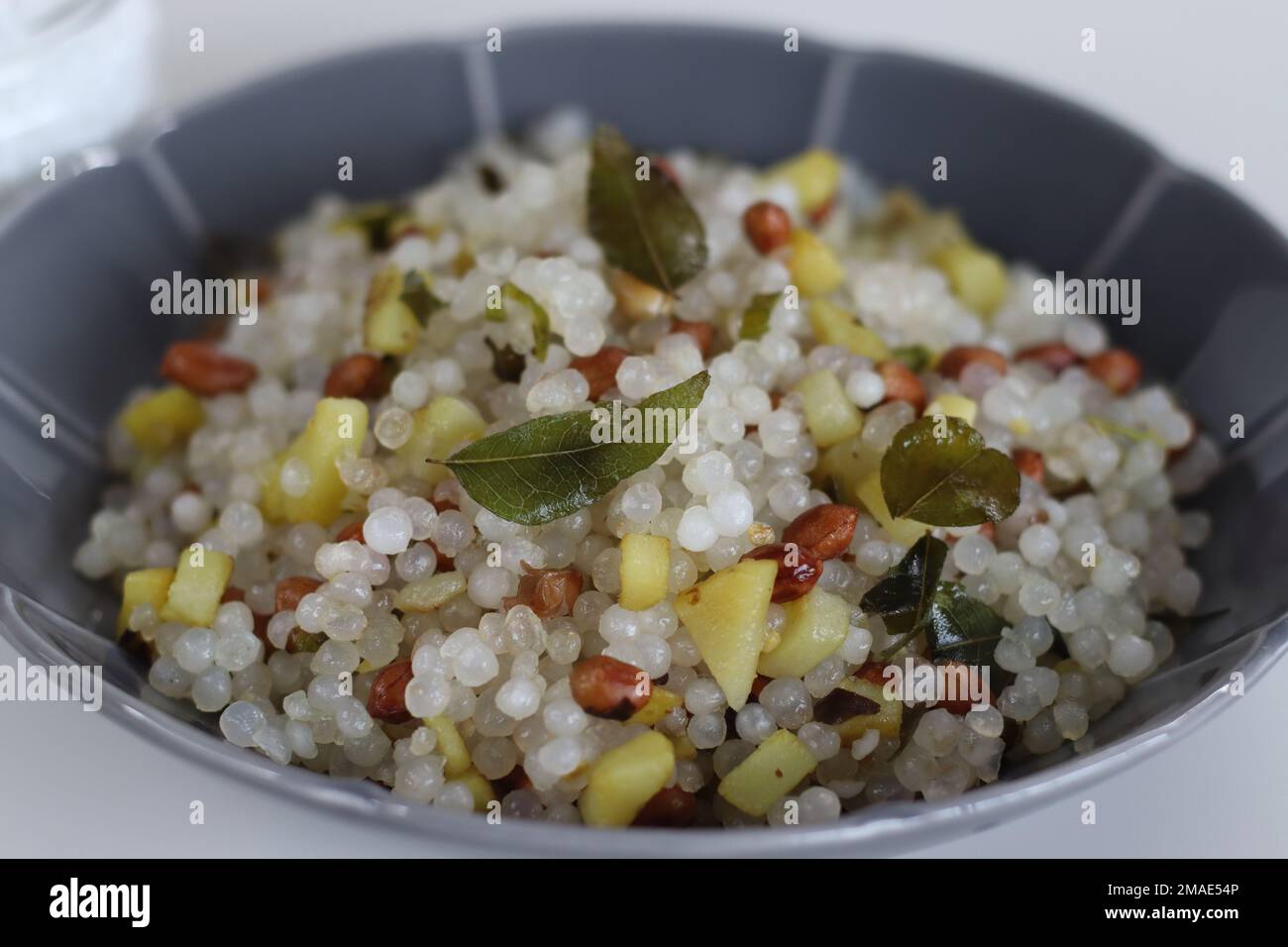 Sabudana khichri is an Indian dish made from soaked sabudana or tapioca ...