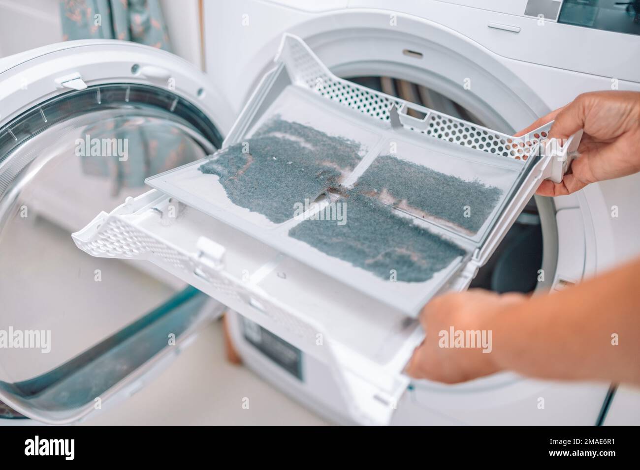 Dust and dirt trapped by the clothes dryer filter Stock Photo Alamy
