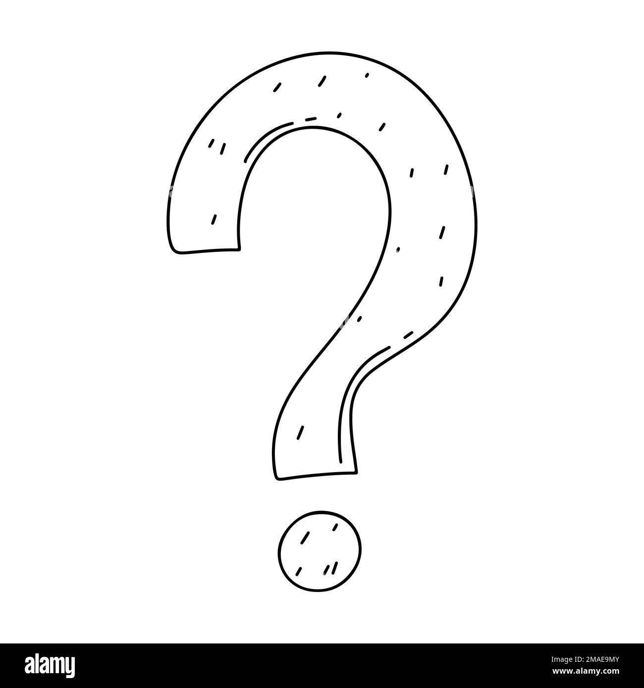 Question Mark in hand drawn doodle style. Vector illustration isolated on white background Stock Vector