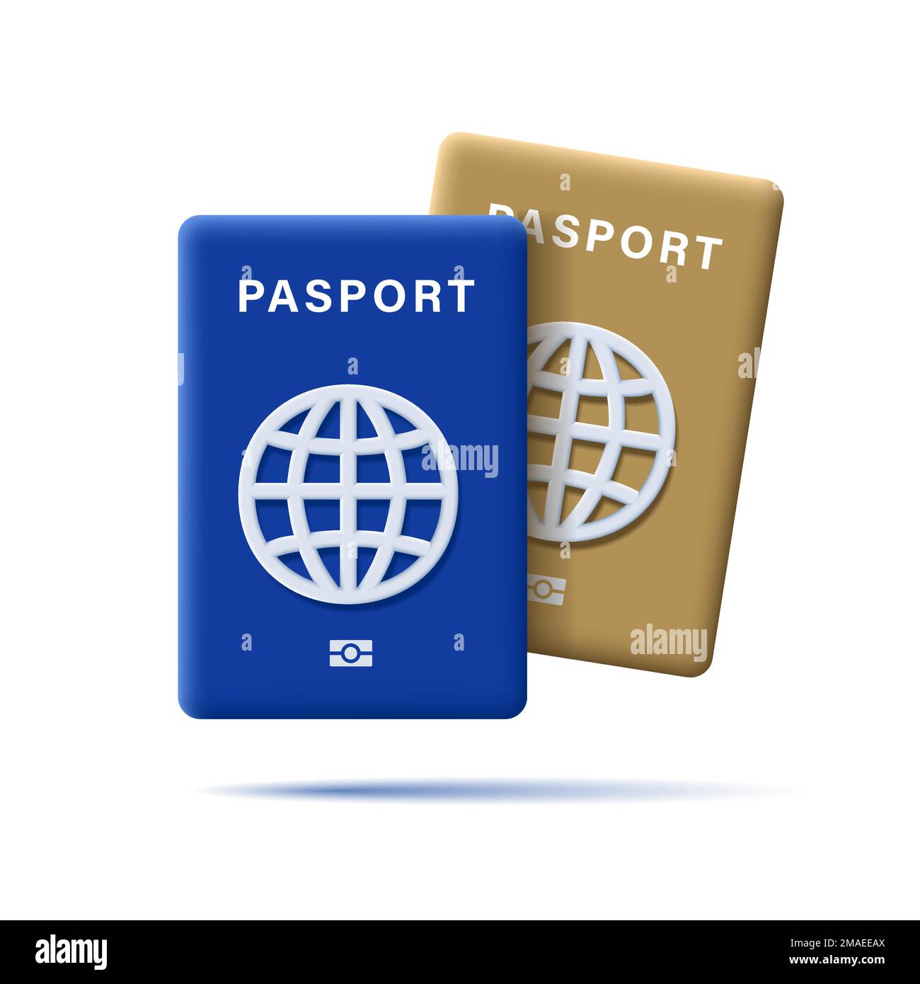 3D passport render icon, 2 id books with globe icon Stock Vector Image ...