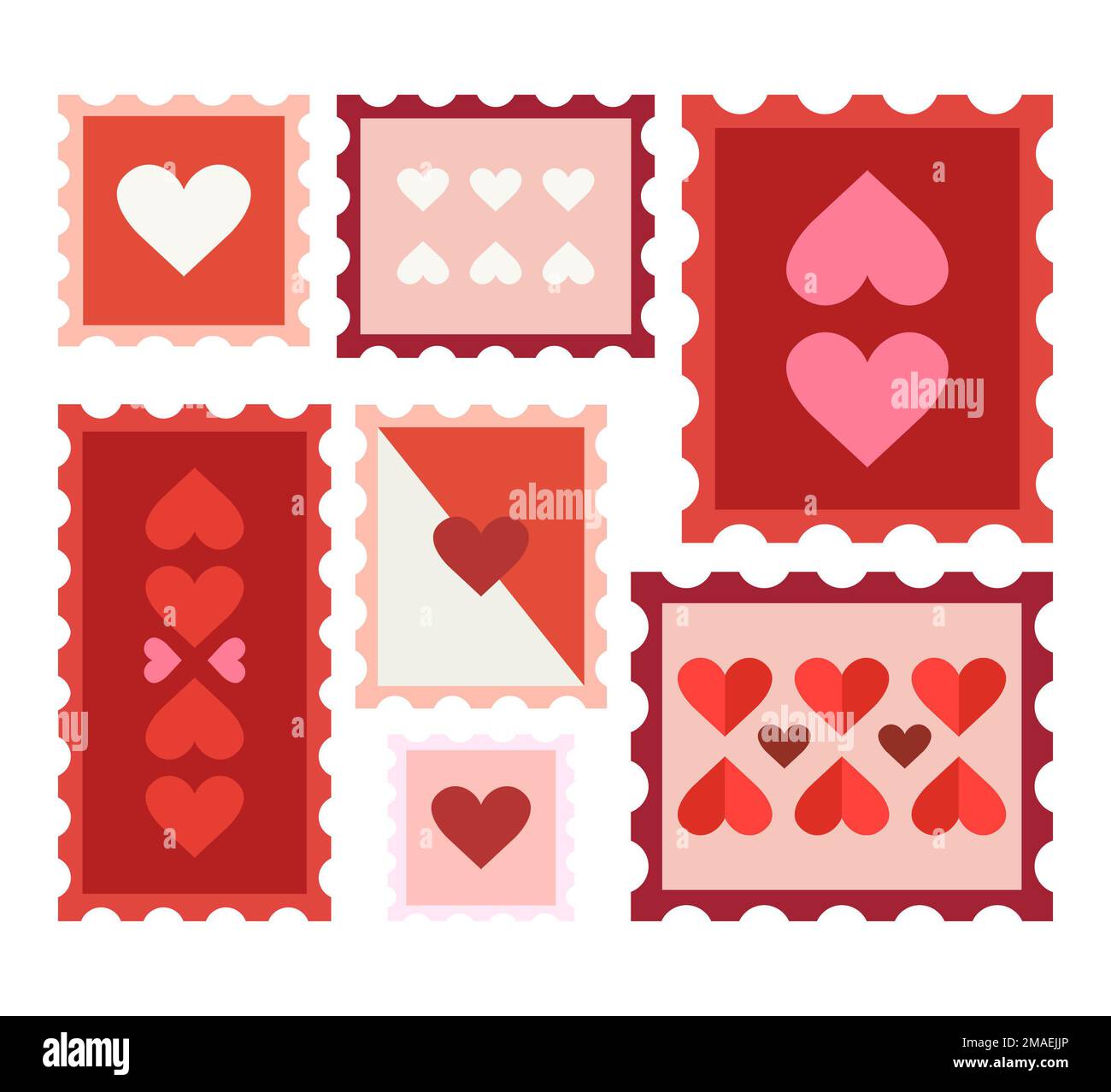 Happy Valentine's Day Envelope with Paper Hearts Flying Away. Vector ...
