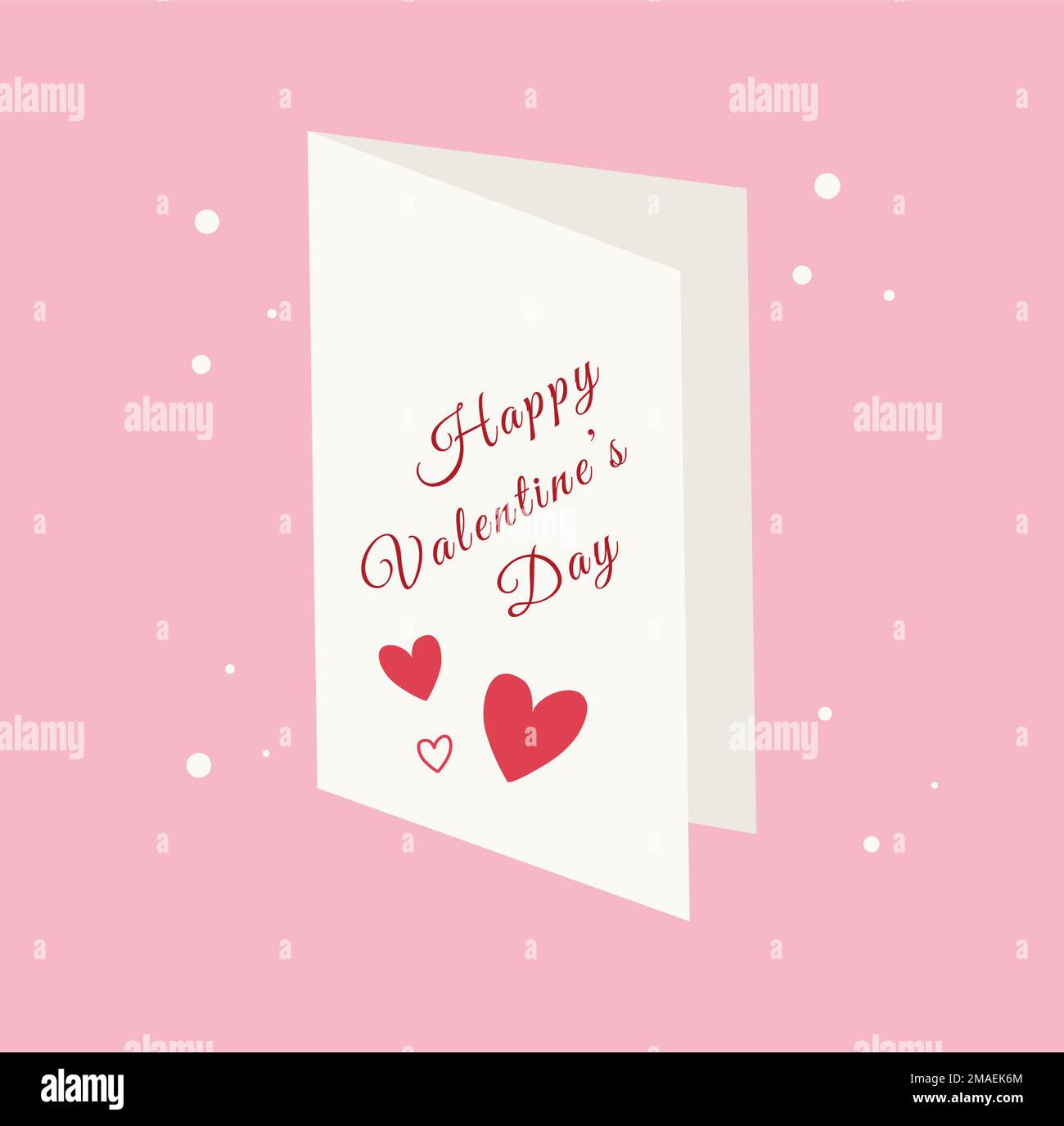 Happy Valentine's Day Envelope with Paper Hearts Flying Away. Vector ...