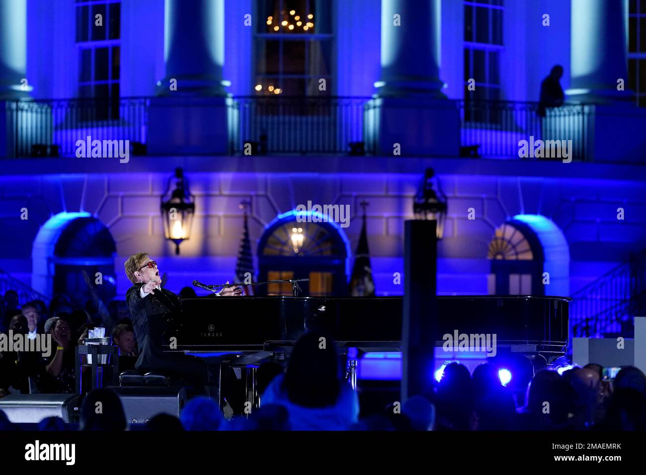 Elton John performs on the South Lawn of the White House in Washington