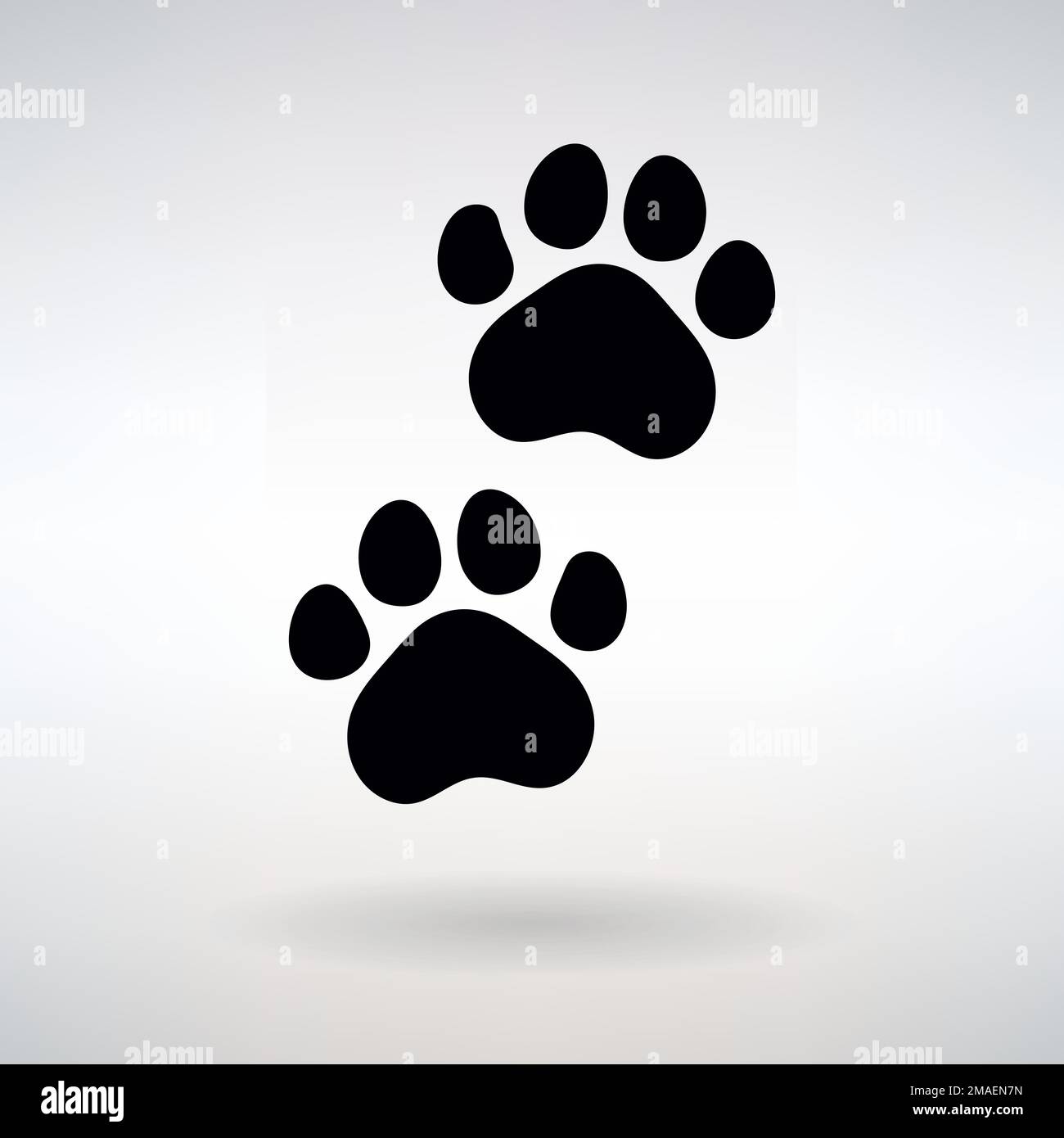 tiger footprint icon on light background Stock Vector