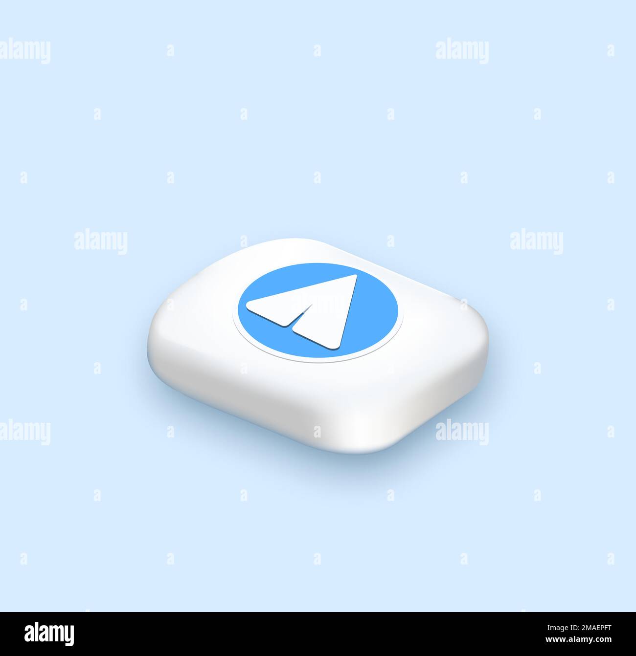 3d button with an airplane. on a blue background. Stock Vector