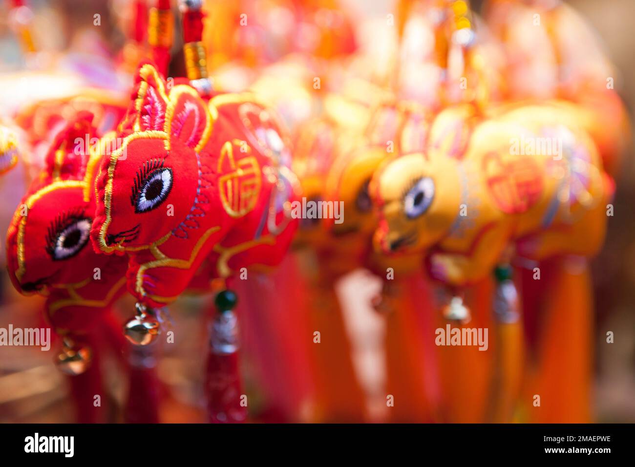 London, UK, 19 January 2023: Lucky rabbit souvenirs for sale in Chinatown. The Chinese Year of the Rabbit begins on Sunday 22nd January. Anna Watson/Alamy Live News Stock Photo