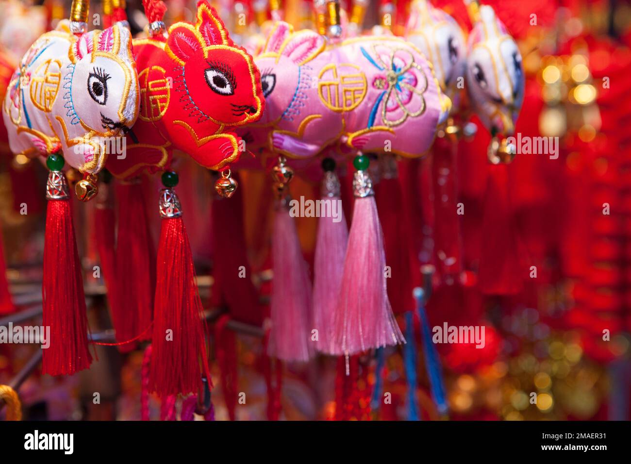 London, UK, 19 January 2023: Lucky rabbit souvenirs for sale in Chinatown. The Chinese Year of the Rabbit begins on Sunday 22nd January. Anna Watson/Alamy Live News Stock Photo