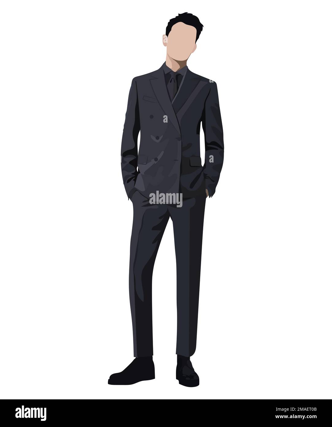 A man in a business suit on a white background. Vector illustration in ...