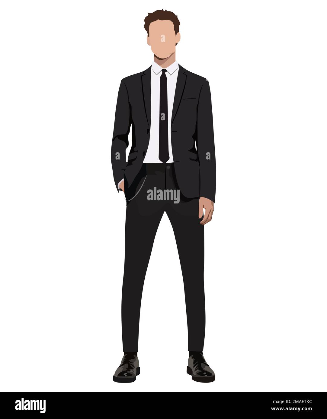 A man in a business suit on a white background. Vector illustration in ...