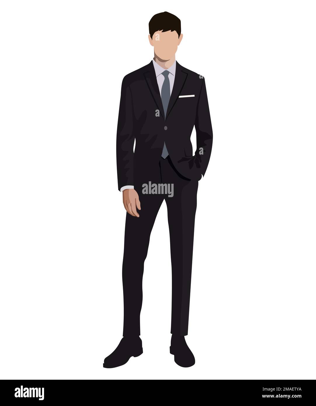 A man in a business suit on a white background. Vector illustration in ...