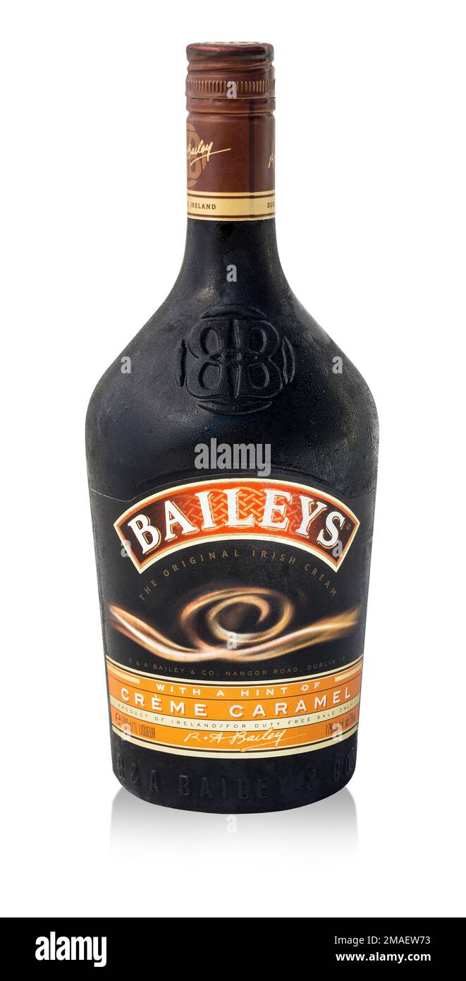 Pomos, Cyprus June 05, 2016:: Baileys bottle isolated on white background Stock Photo