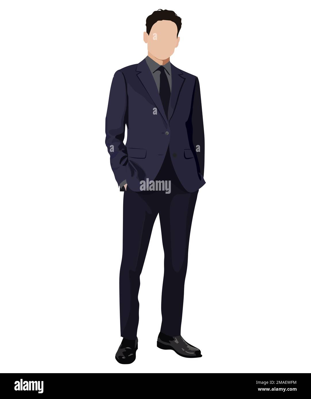 A man in a business suit on a white background. Vector illustration in ...
