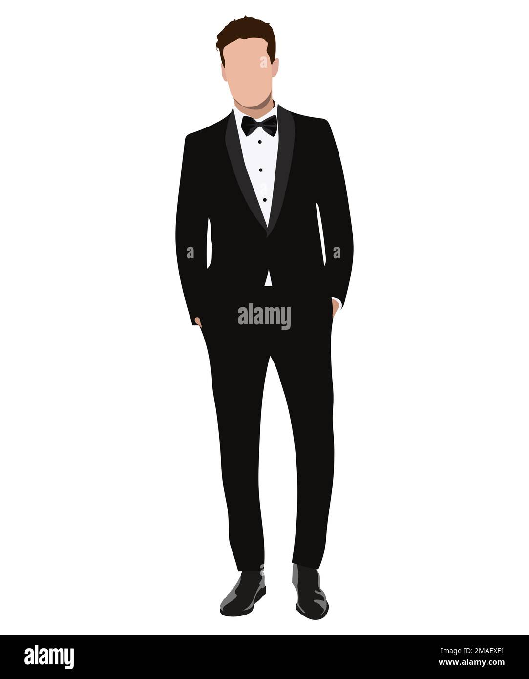 A man in a business suit on a white background. Vector illustration in flat style Stock Vector