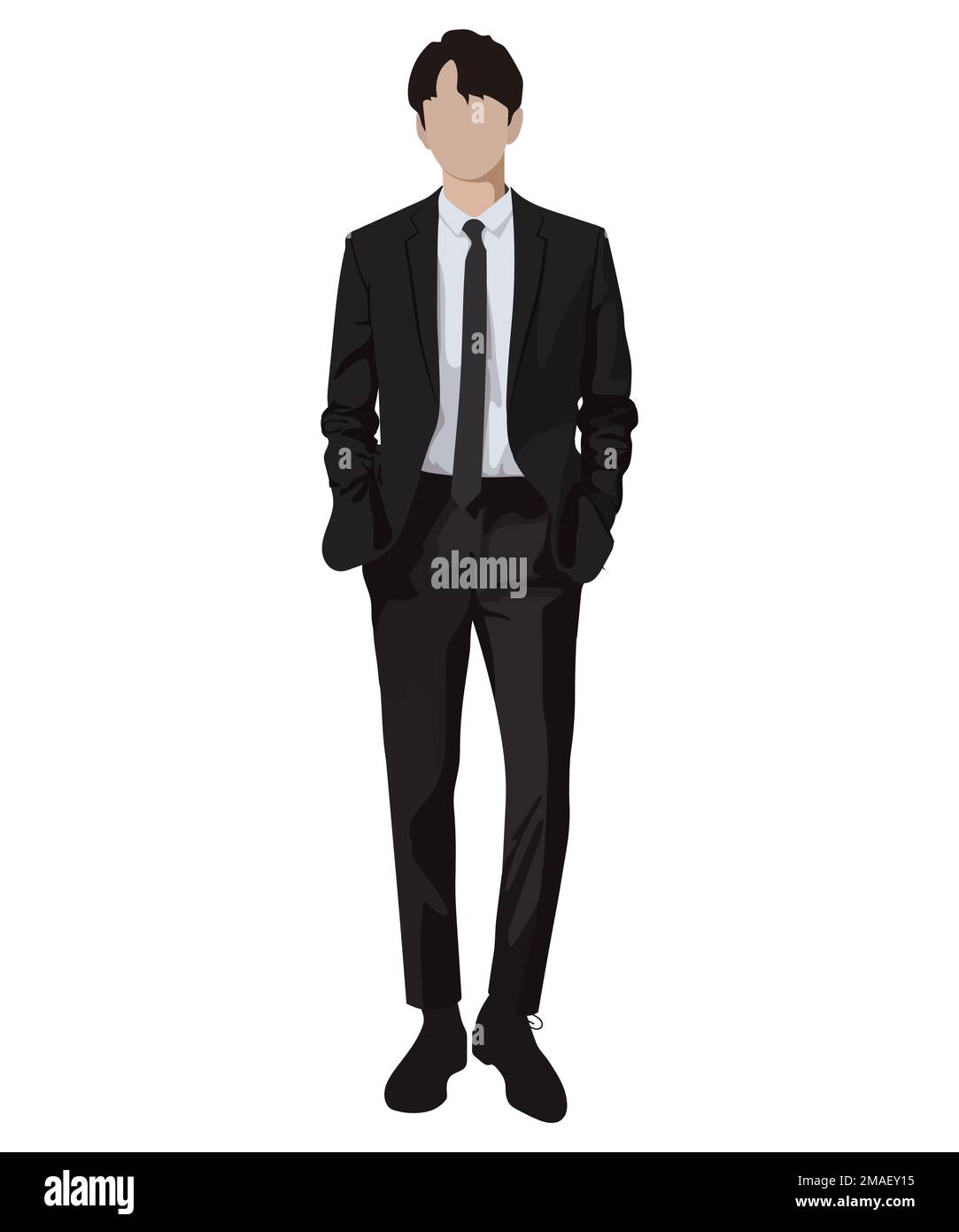 A man in a business suit on a white background. Vector illustration in ...