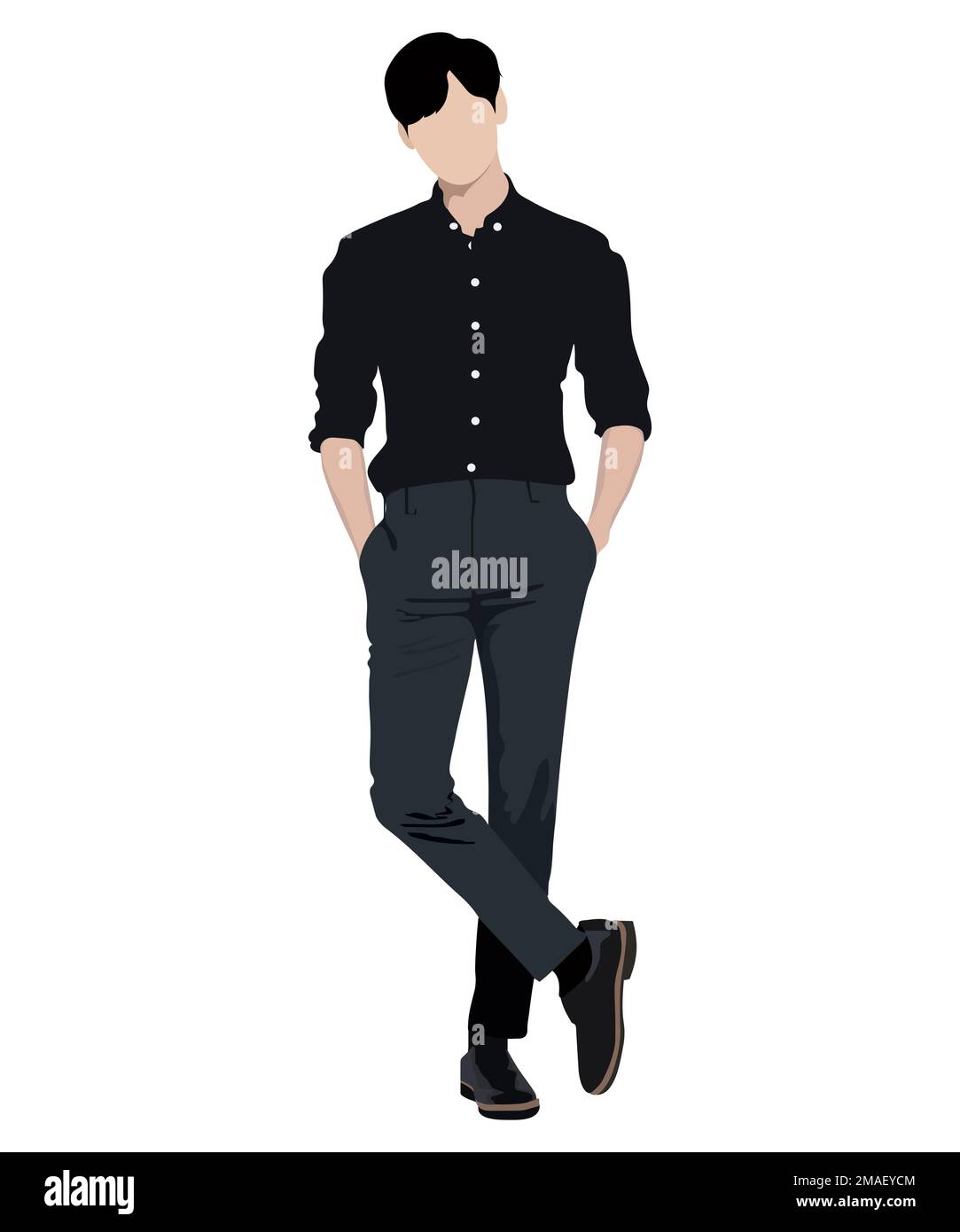 A man in a business suit on a white background. Vector illustration in ...