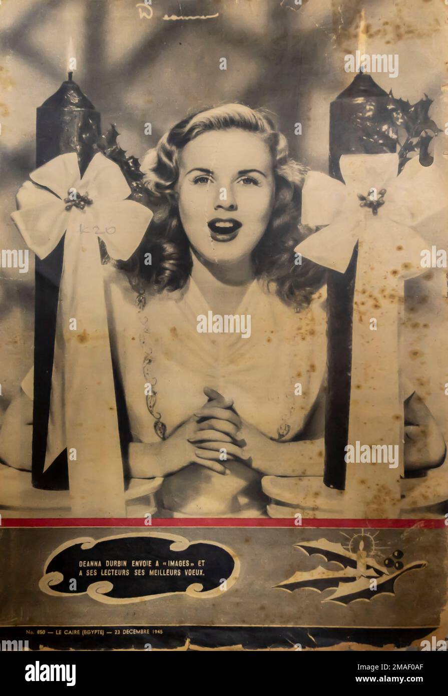 Deanna Durbin Canadian actress on the back of  Images magazine . 1945 Stock Photo