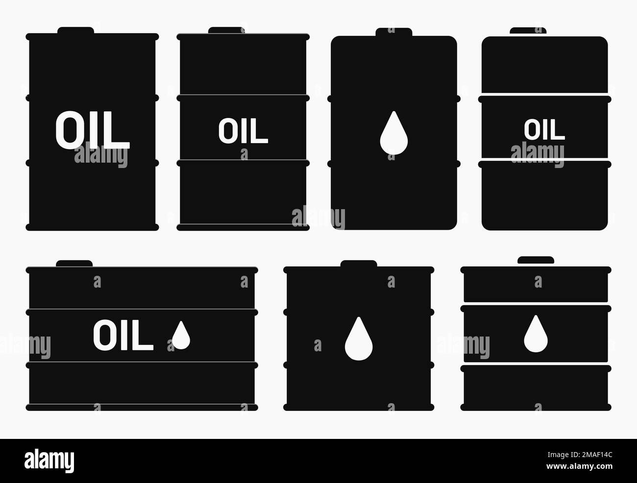 oil barrel shape icon set vector flat illustration Stock Vector