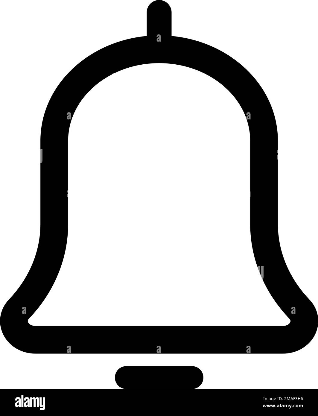 Simple bell icon. Notification and contact. Reminder icon. Editable