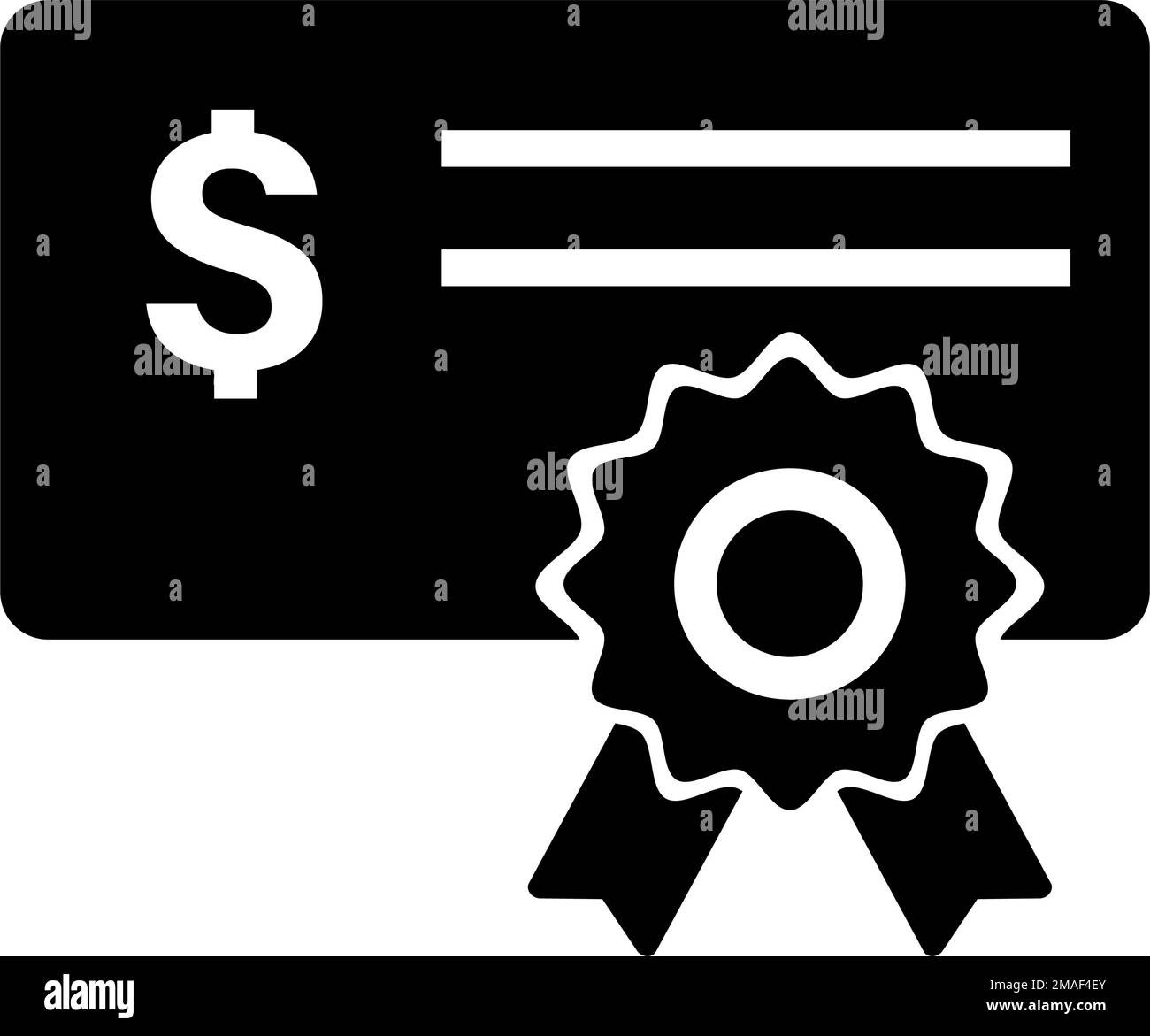 Government bond silhouette icon. Treasury bond. Editable vector. Stock Vector