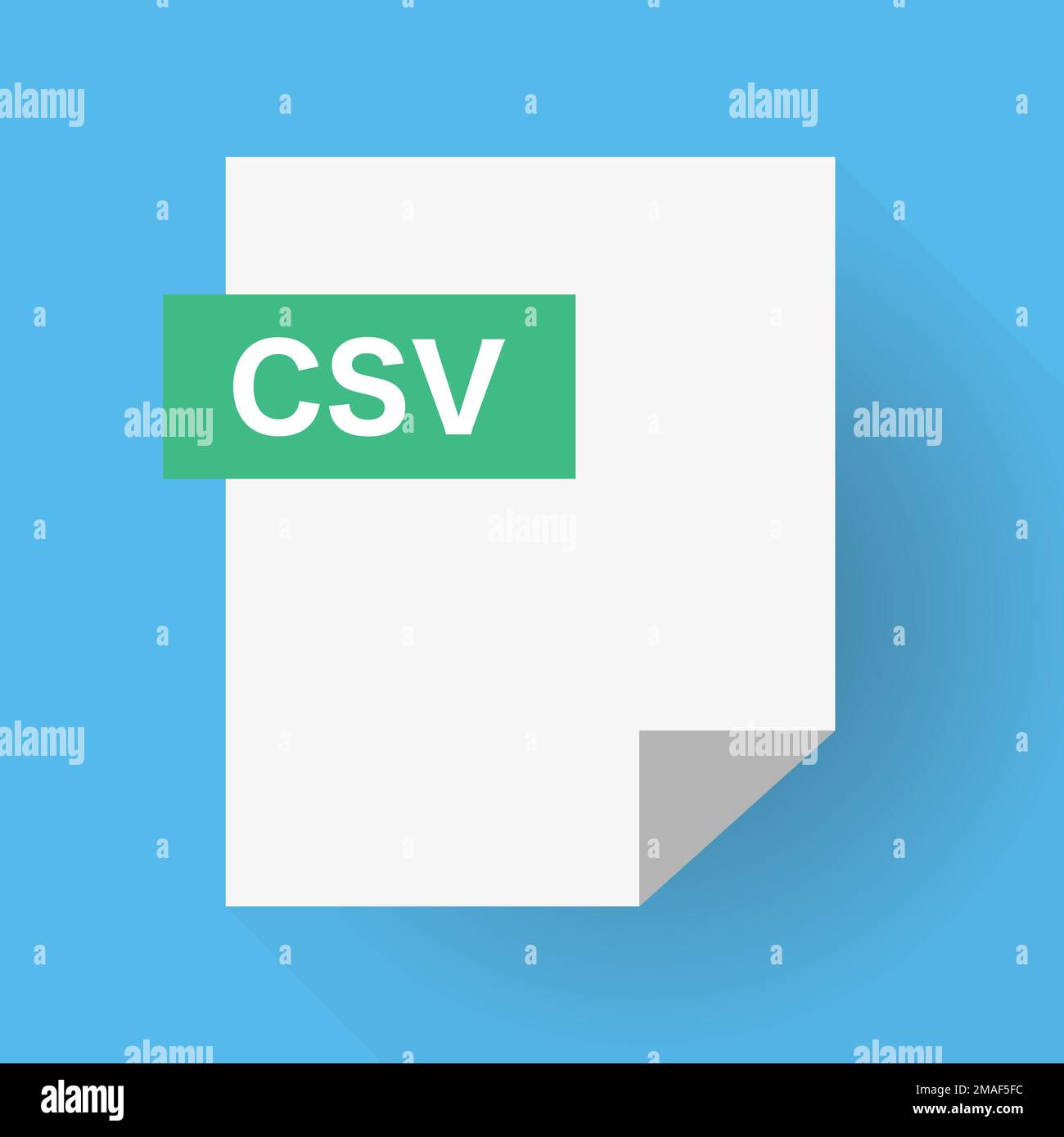 CSV file icon isolated on blue background. Editable vector. Stock Vector