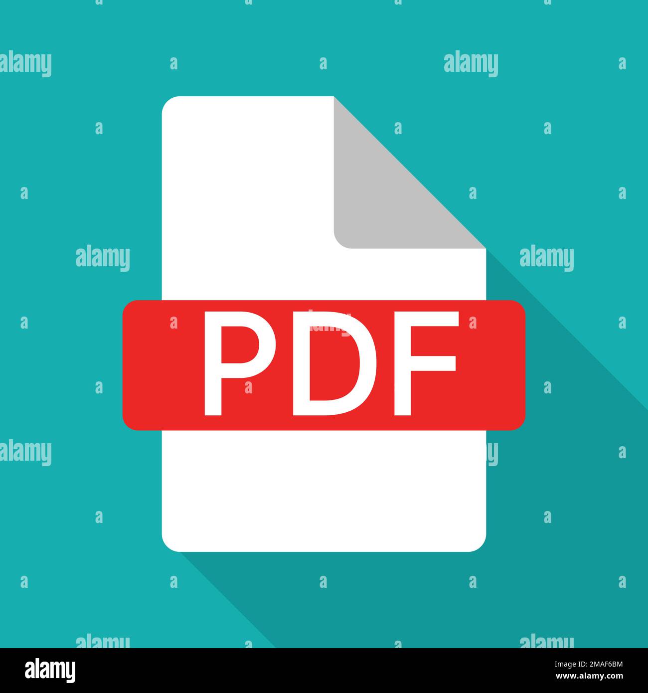PDF file icon and shadow isolated on background. Editable vector Stock ...