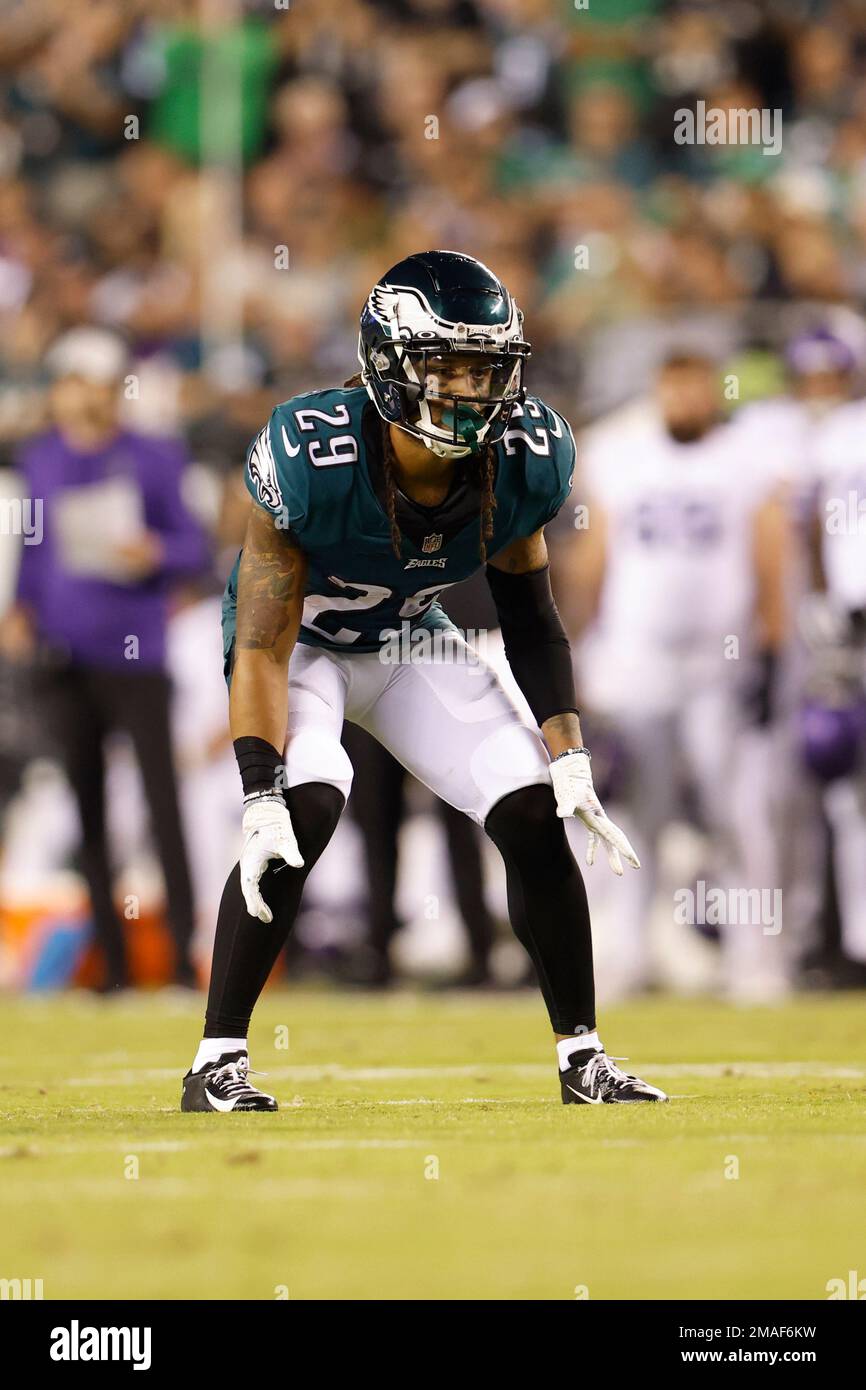 Philadelphia Eagles defensive back Avonte Maddox (29) lines up for the snap  during an NFL Football game against the Houston Texans on Thursday,  November 3, 2022, in Houston. (AP Photo/Matt Patterson Stock