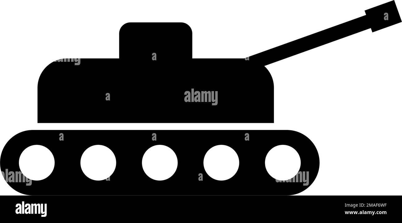 Tank icon. War and military industry. Editable vector. Stock Vector