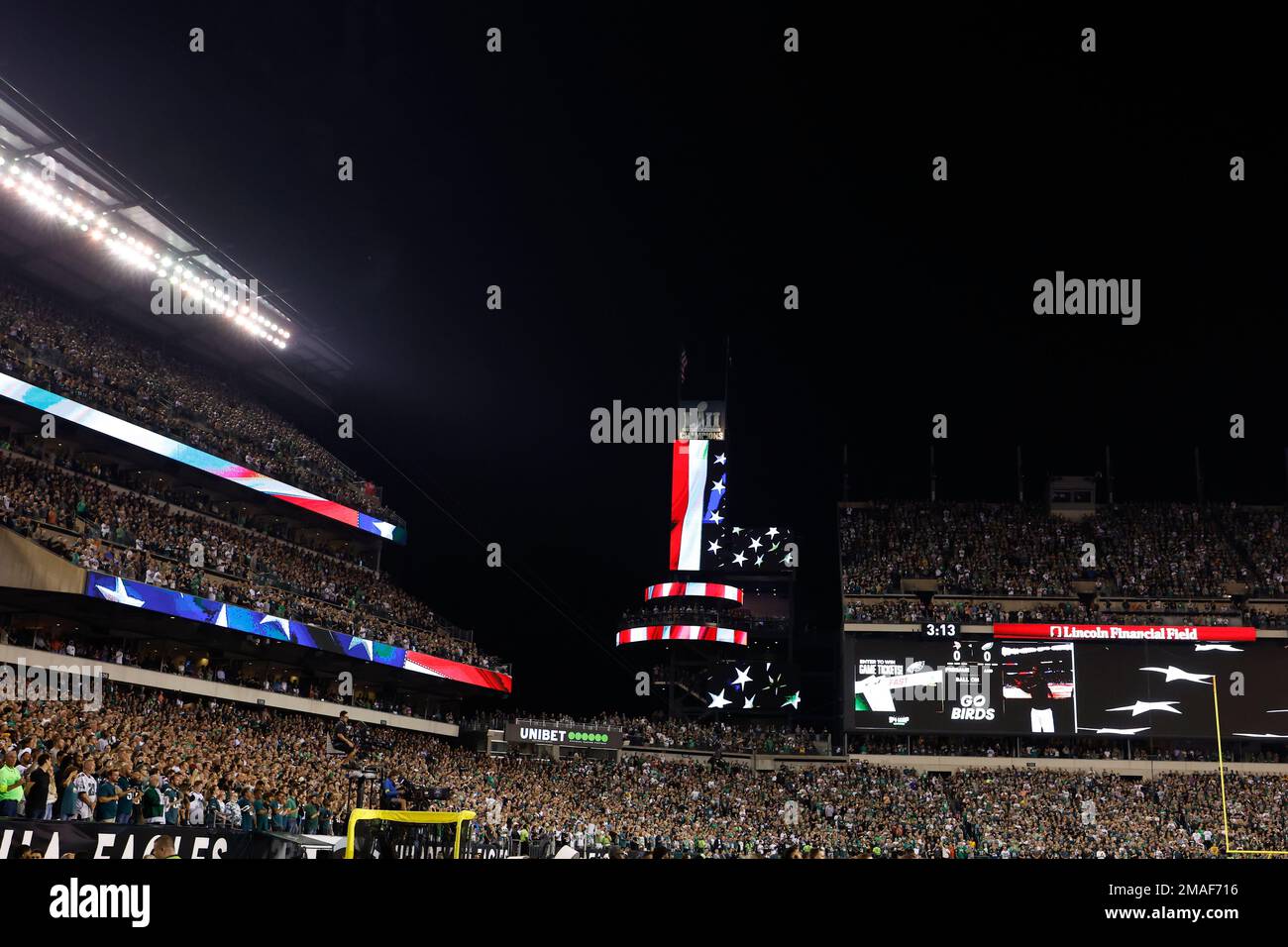 The crowd / fans at Lincoln Financial Field during the national