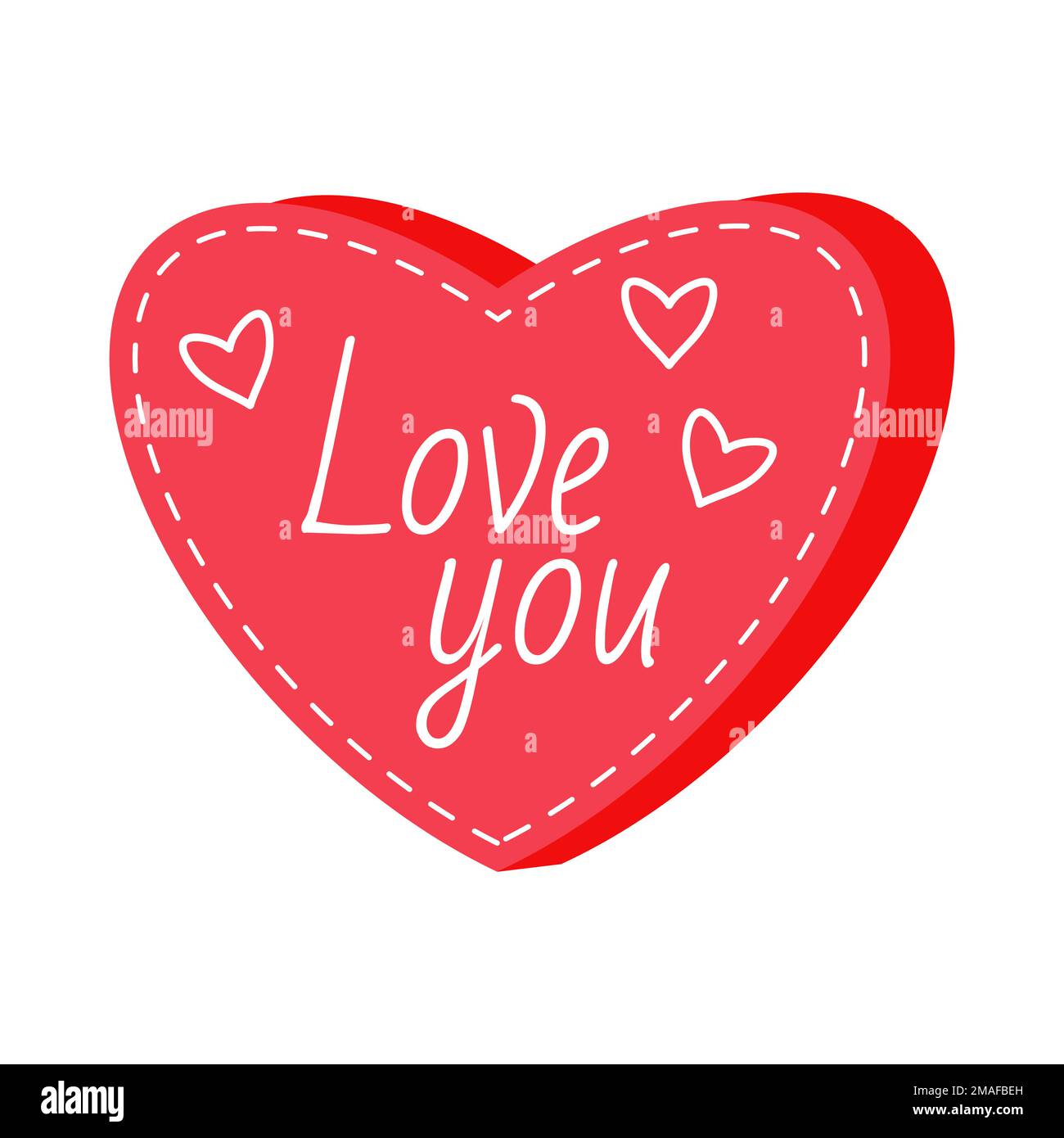 Happy Valentines Day romance greeting card with red heart Stock Vector ...