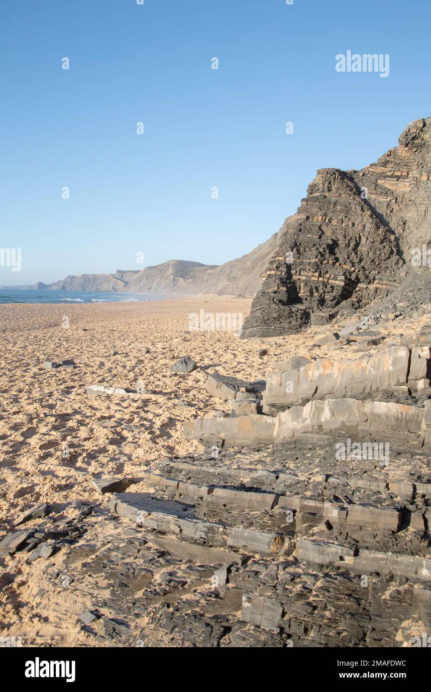 Estribela Rocks Rock Formation with Cliffs, Castelejo Beach; Algarve; Portugal Stock ...