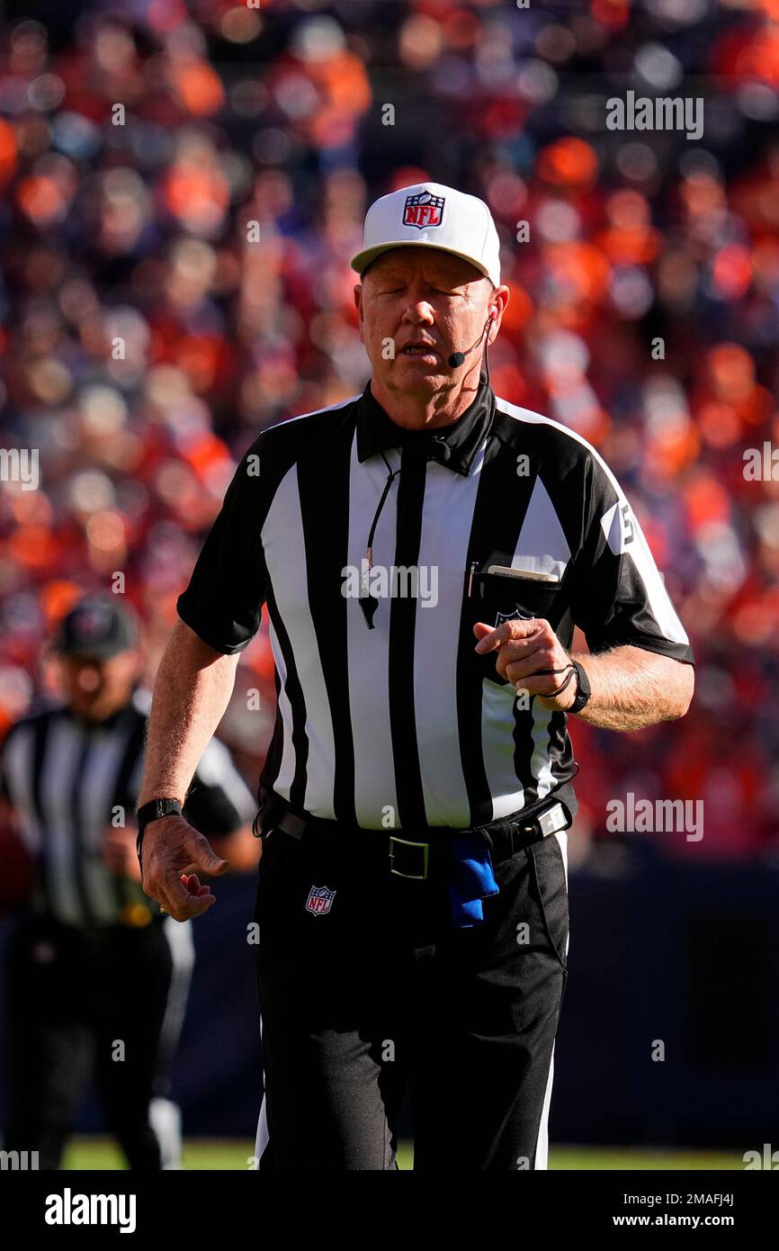 Field judge Joe Blubaugh (57) against the Denver Broncos v Houston Texans of an NFL football