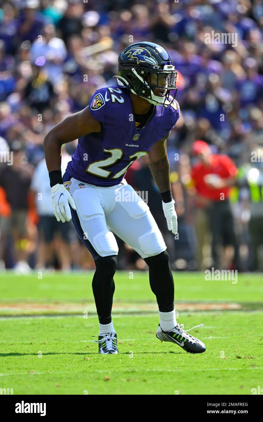 Baltimore Ravens cornerback Damarion Williams (22) in action during the