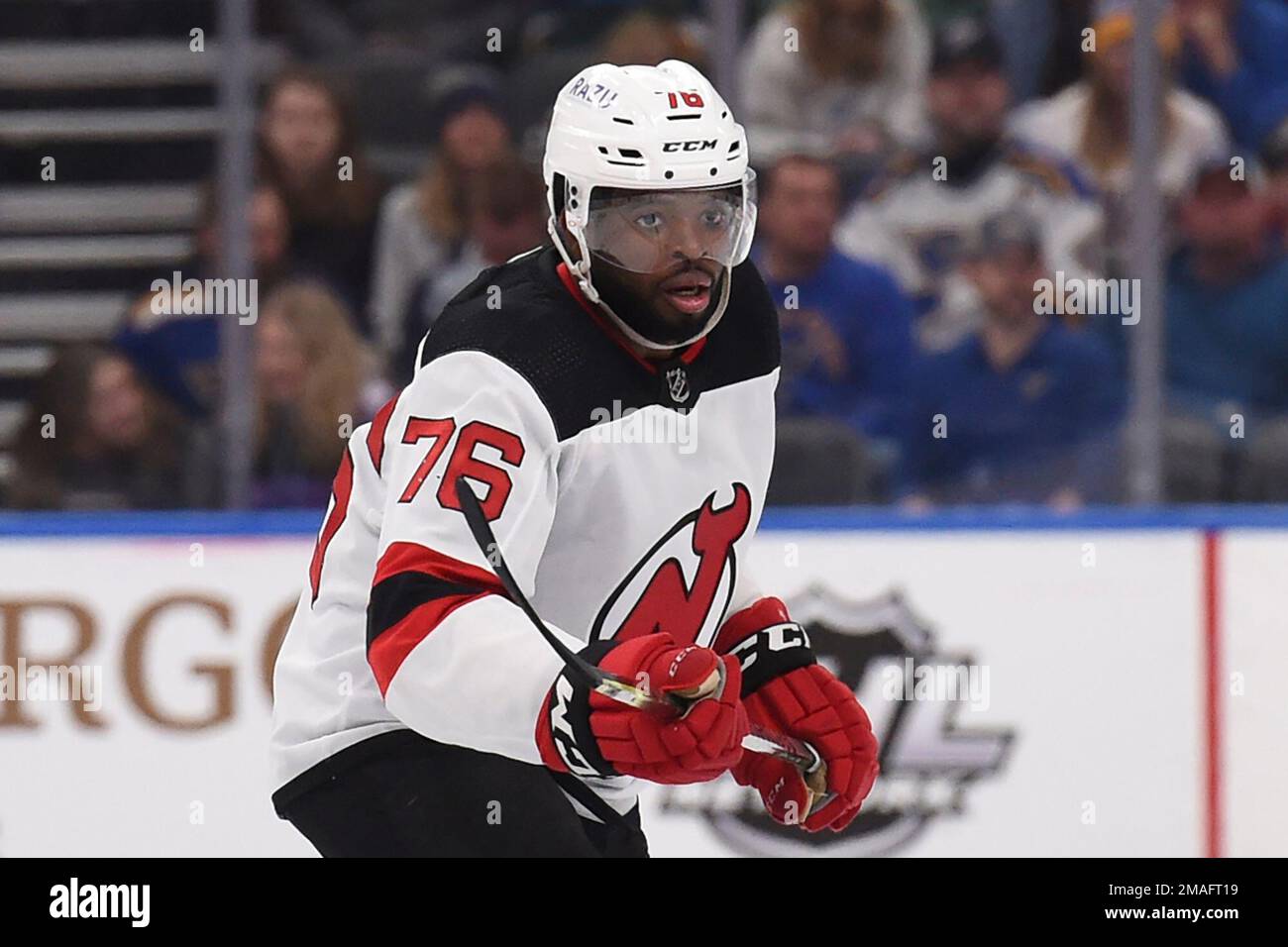 New Jersey Devils defenseman P.K. Subban (76) stretches before an