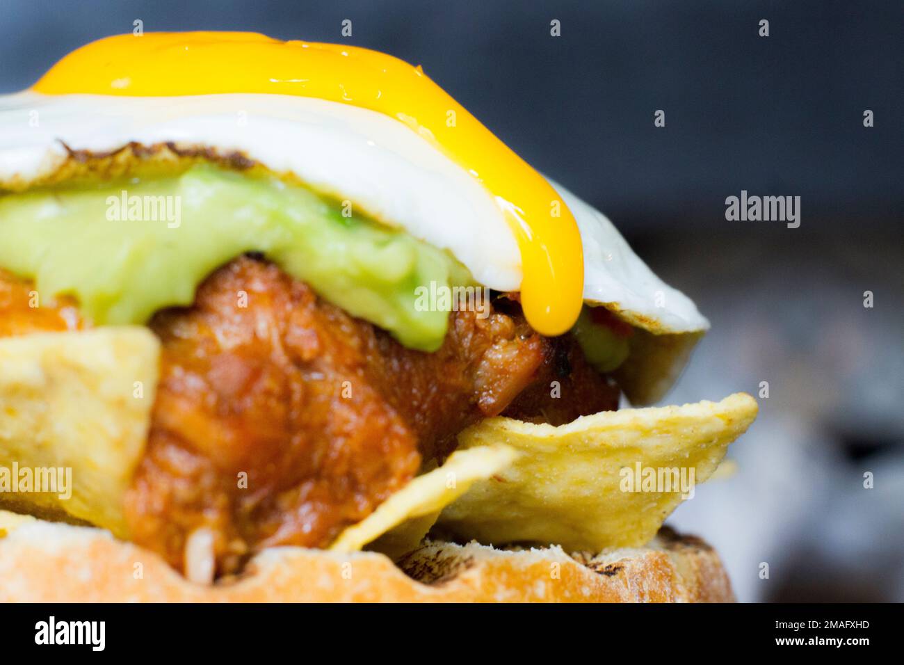 Authentic top quality American Pulled Pork Burger Stock Photo Alamy