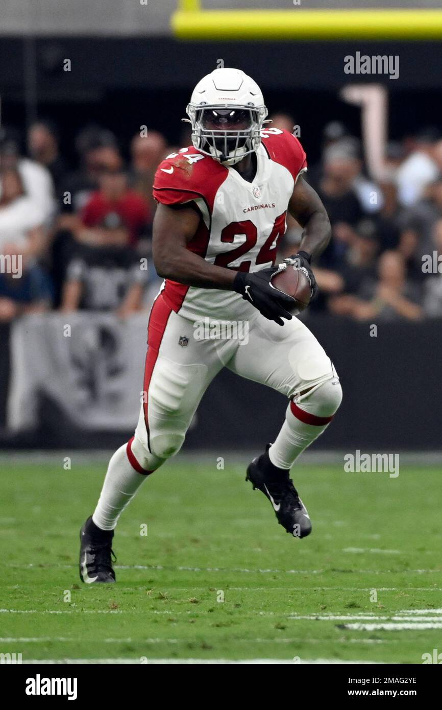 Arizona Cardinals running back Darrel Williams (24) is tackled by Carolina  Panthers defensive tackle Derrick Brown (95); safety Xavier Woods (25), and  cornerback Myles Hartsfield (38) during an NFL football game, Sunday