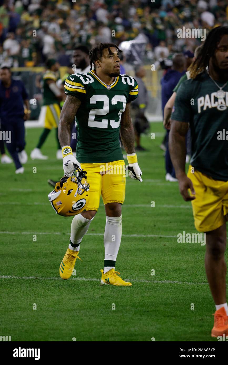 Green Bay Packers cornerback Jaire Alexander (23) during an NFL football  game between the Packers and Bears Sunday, Sept. 18, 2022, in Green Bay,  Wis. (AP Photo/Mike Roemer Stock Photo - Alamy