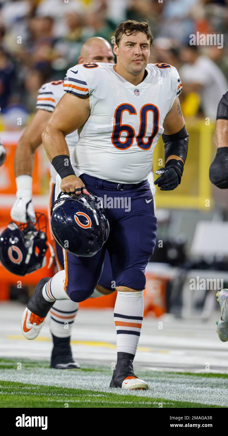 LAKE FOREST, IL - AUGUST 12: Chicago Bears offensive guard Dieter Eiselen ( 60) looks on in action