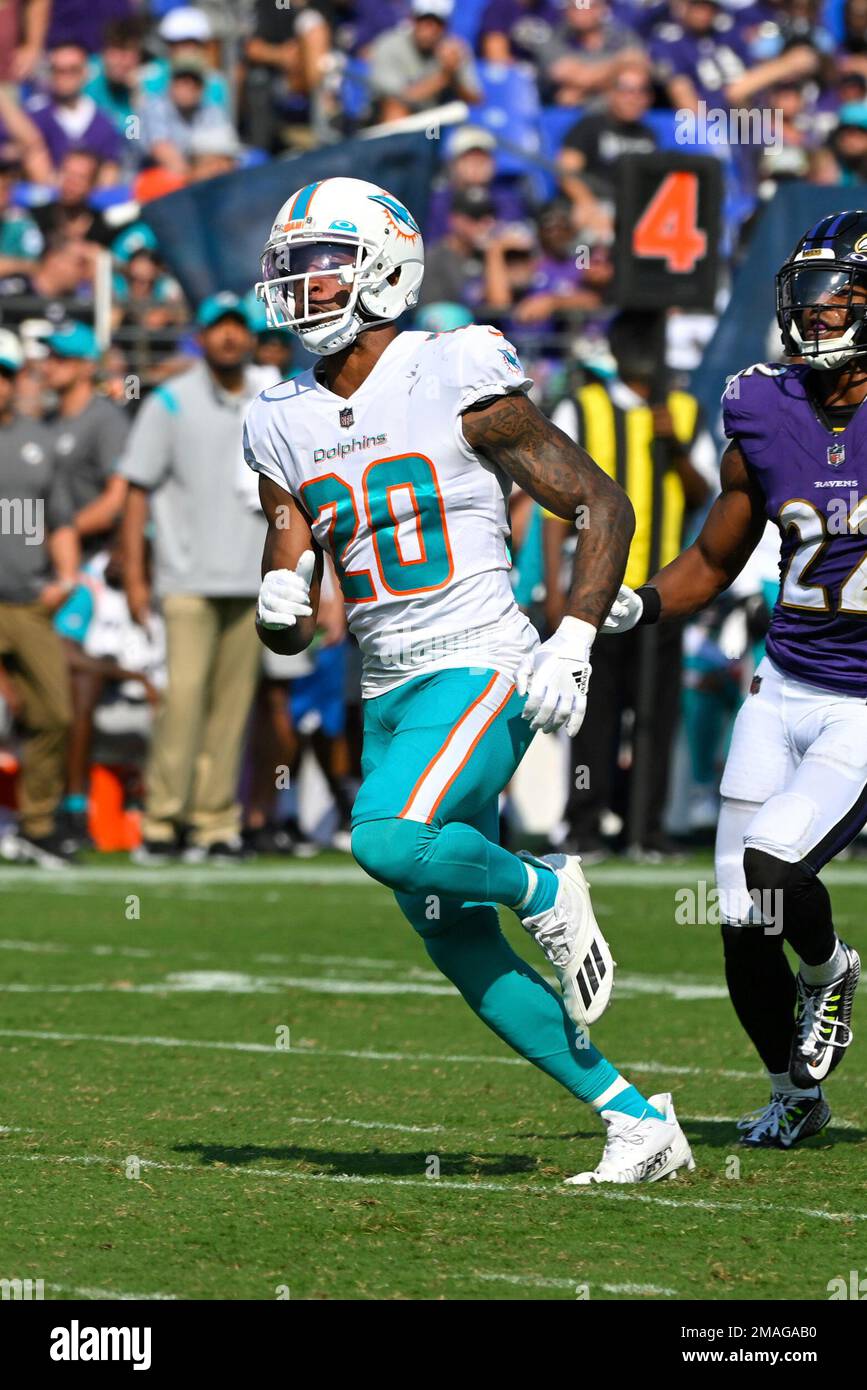 Miami Dolphins cornerback Justin Bethel in action during the