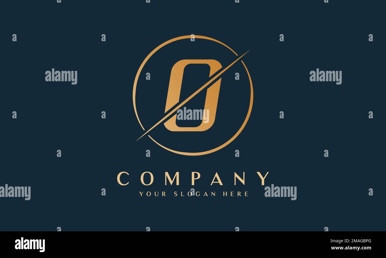 Sliced Letter O Logo With Circle Shape Letter O Luxury Logo Template