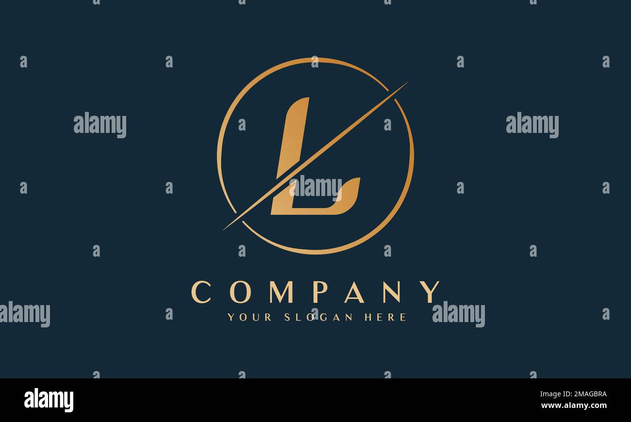 Sliced Letter L Logo With Circle Shape Letter L Luxury Logo Template
