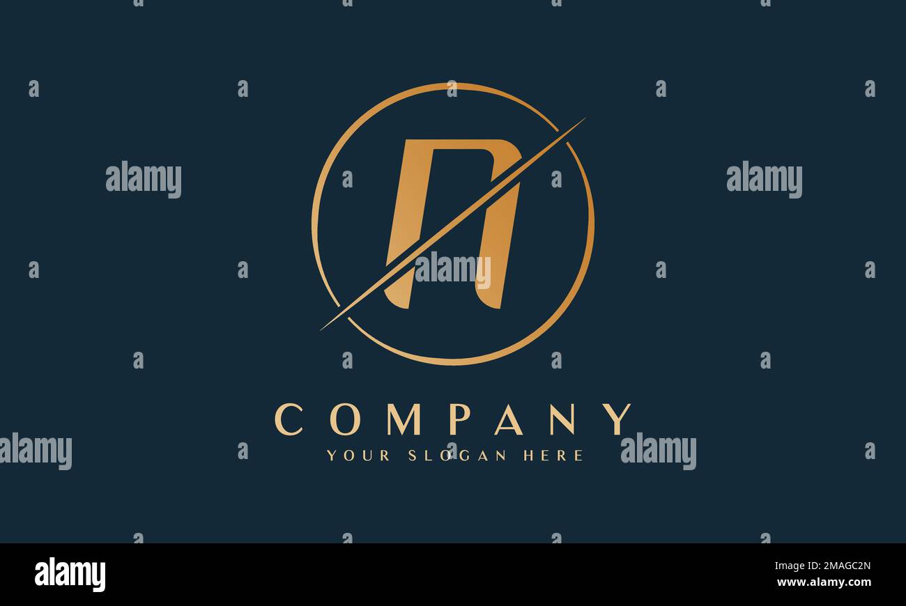 Sliced Letter N Logo With Circle Shape. Letter N Luxury Logo Template In Gold Color. Beautiful Logotype Design For Luxury Company Branding. Stock Vector