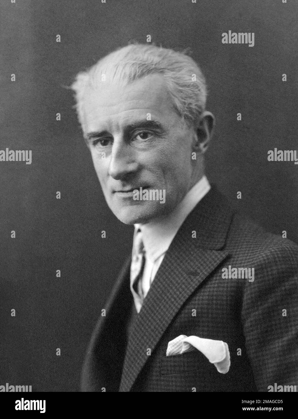 Ravel. Portrait of the French composer, Joseph Maurice Ravel (1875-1937), 1925 Stock Photo