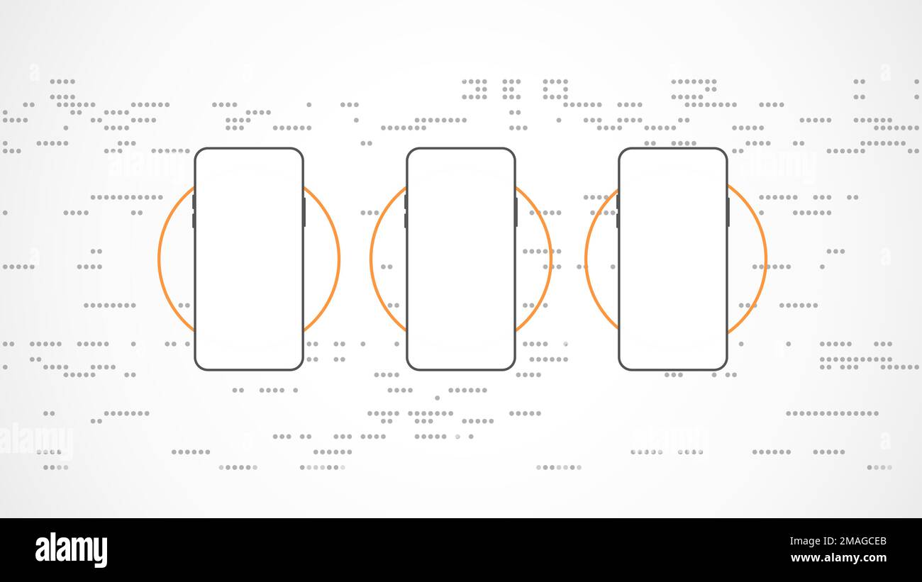 white grey circle technology background abstract. technology with line digital color grey, orange, dot, hi-tech, vector. circle technological for web Stock Vector