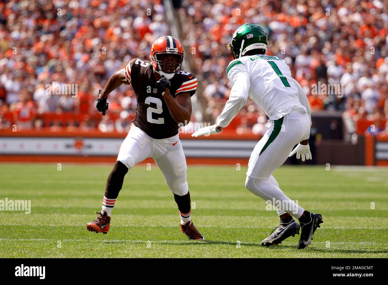 Cleveland Browns wide receiver Amari Cooper (2) runs up the field