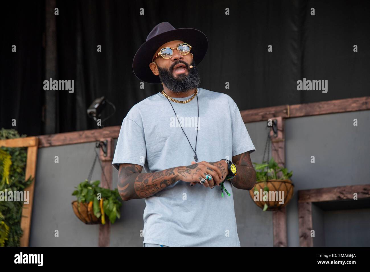 Justin Sutherland is seen at Bourbon and Beyond Music Festival at