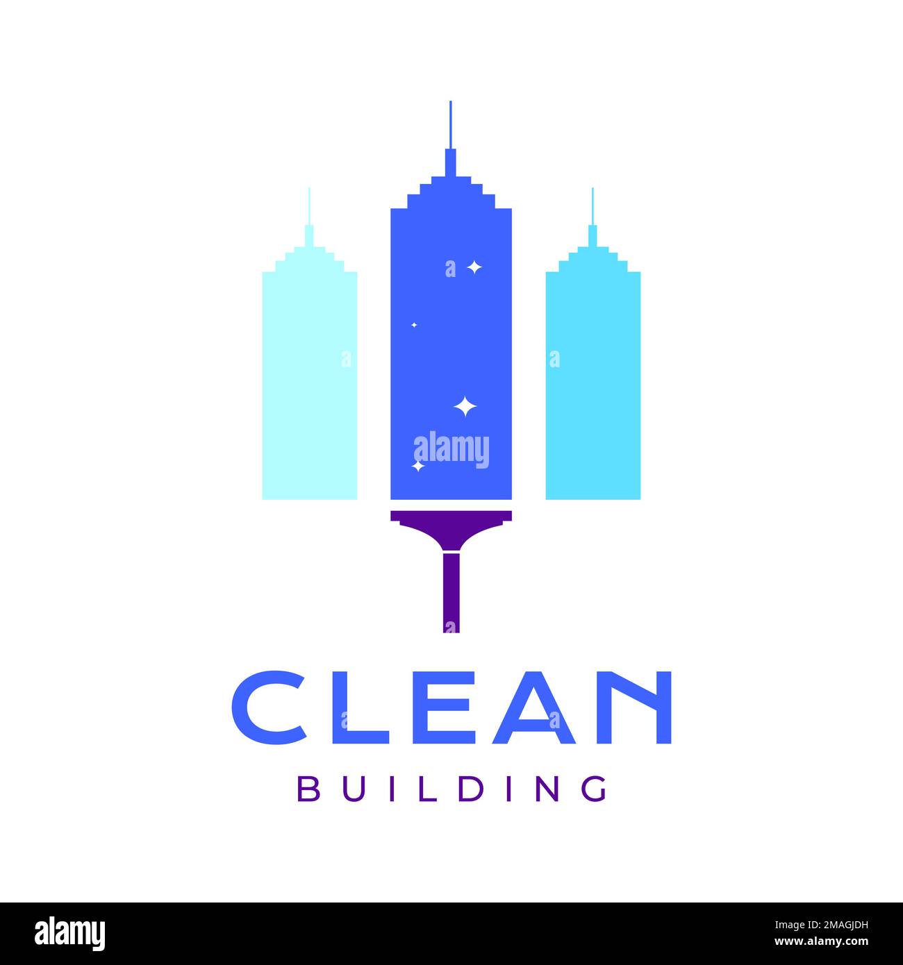 cleaning building city skyscraper colorful abstract modern logo design vector icon illustration template Stock Vector