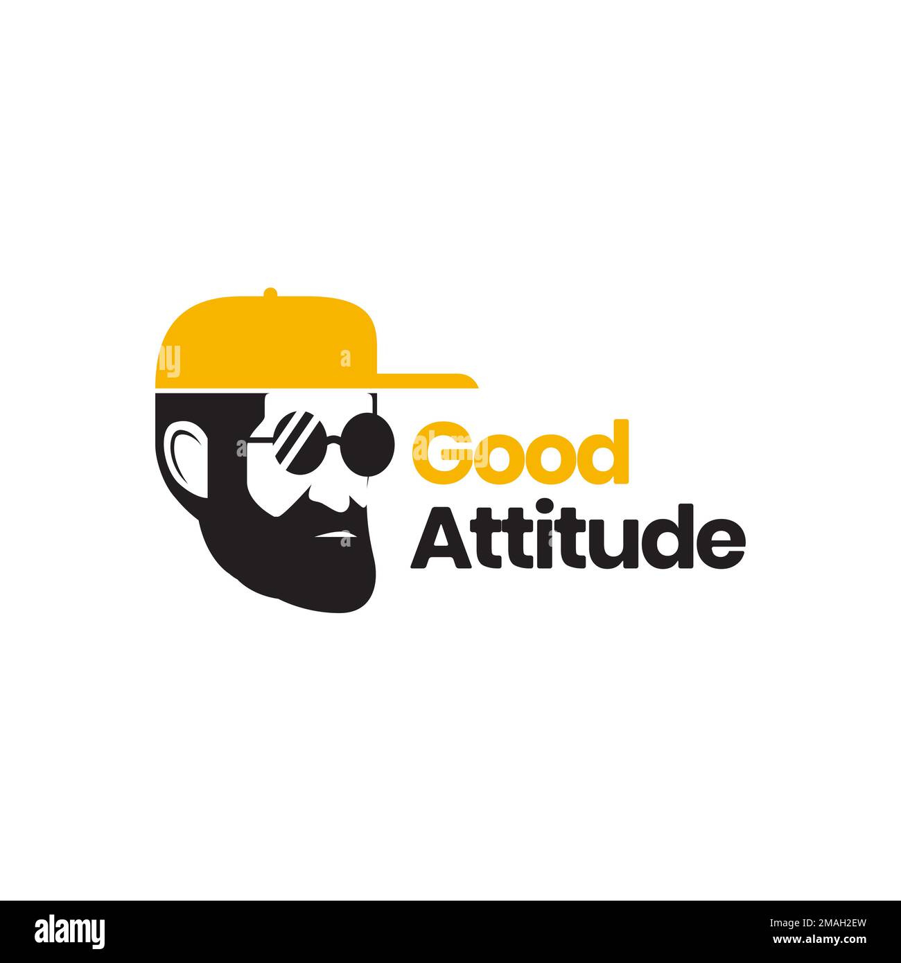 bearded old guy cool round sunglasses with baseball cap mascot cartoon