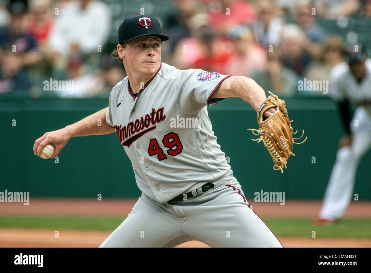Minnesota Twins starting pitcher Louie Varland delivers against the